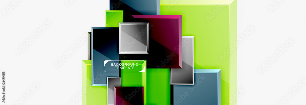 Geometrical design squares abstract banner, glossy shiny effects Geometrical design squares abstract banner, glossy shiny effects