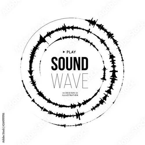 Sound wave spiral form. illustration on white background