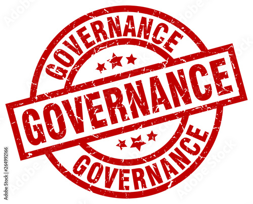 governance round red grunge stamp