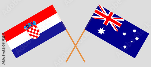 Croatia and Australia. The Croatian and Australian flags. Official colors. Correct proportion. Vector