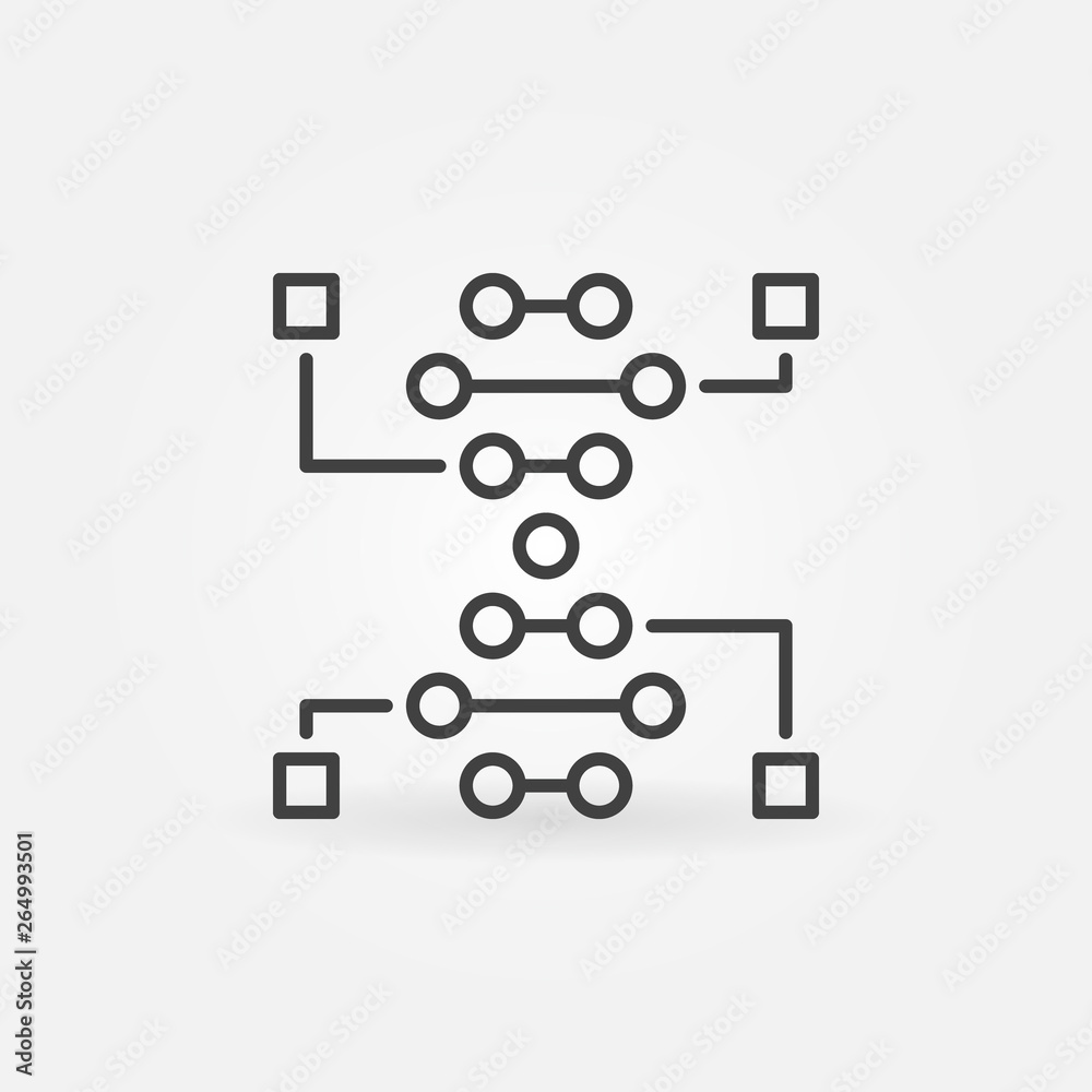 Genetic Engineering vector outline icon. DNA concept linear sign Genetic Engineering vector outline icon. DNA concept linear sign