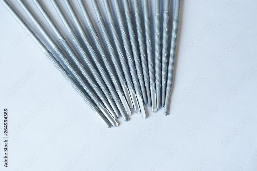 Screws macro photo. Screws for sandwich panels. Screws macro photo. Screws for sandwich panels.