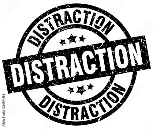 distraction round grunge black stamp
