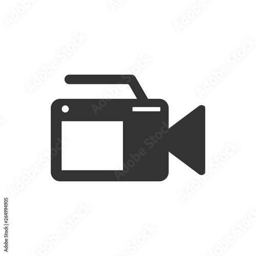 Video camera icon. Vector illustration, flat design.