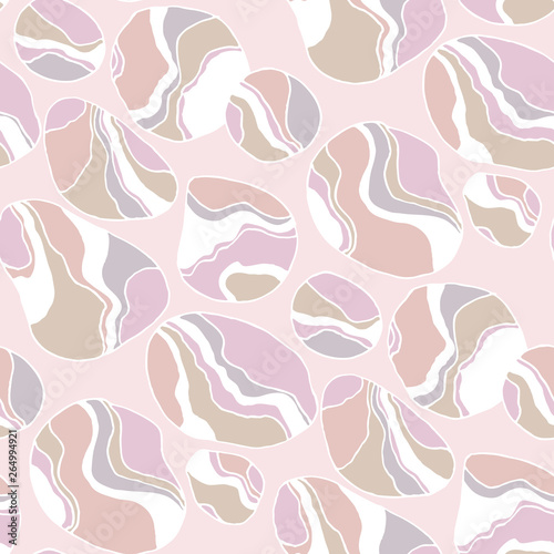 Abstract river stones hand drawn seamless pattern