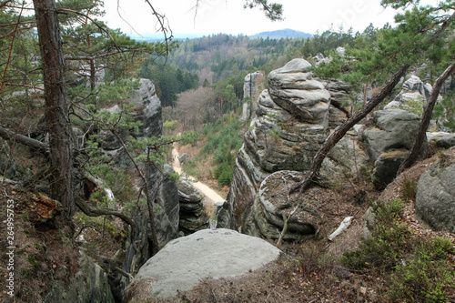 The area in Czech republic, called Prachovské skály (Prachovské rocks). The attraction and sight for tourists. Great for hiking or climbing. Full of narrow gorges and passes. 