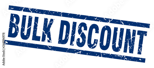square grunge blue bulk discount stamp
