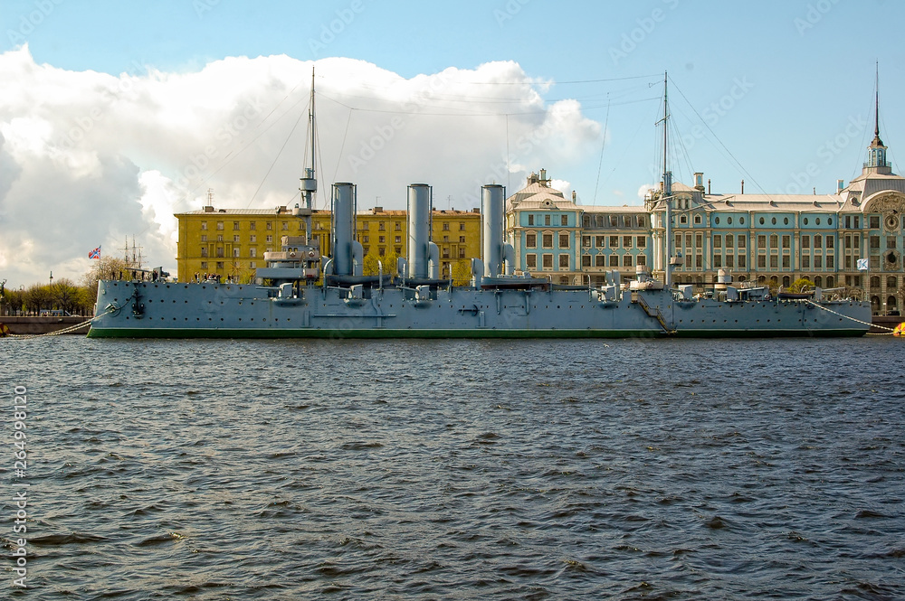 St. Petersburg, Russia, Aurora cruiser battleship