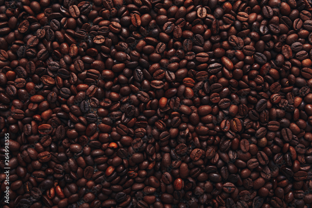 Roasted coffee beans on white background. Copy Space Roasted coffee beans on white background. Copy Space