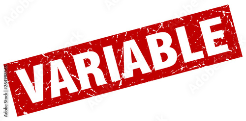 square grunge red variable stamp