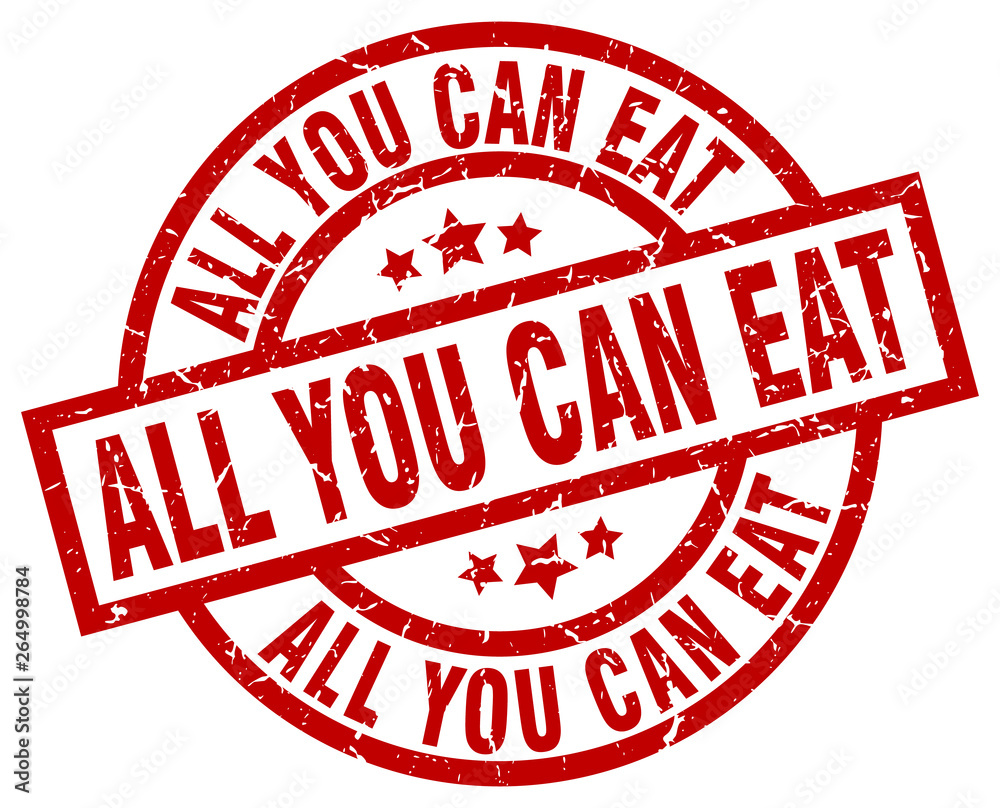 all you can eat round red grunge stamp all you can eat round red grunge stamp