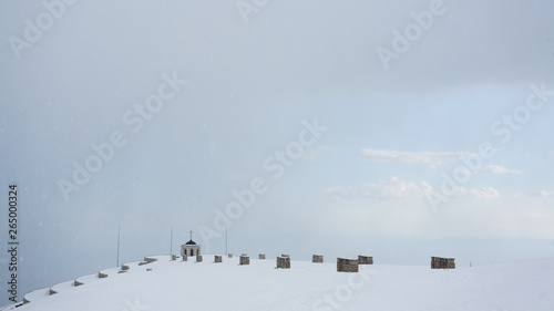 First world war memorial in winter season,Italy landmark