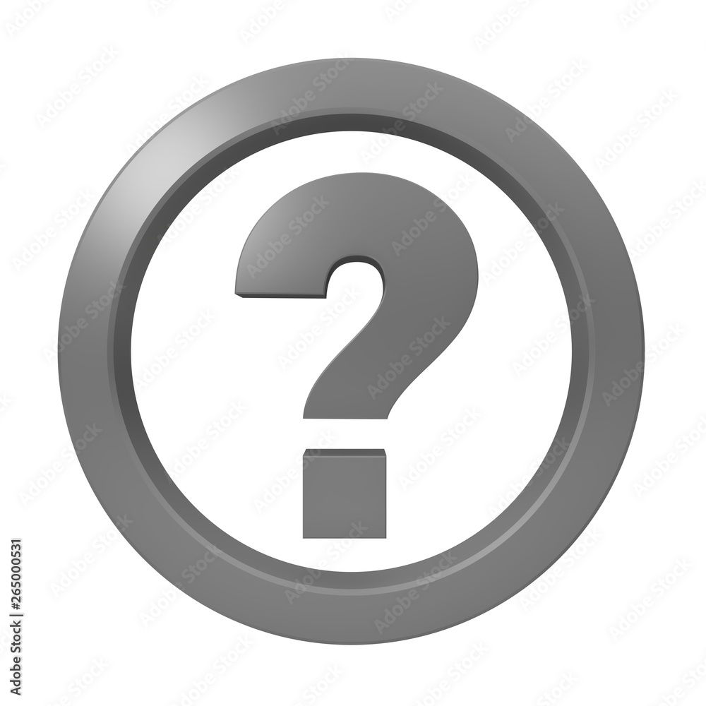 question mark sign interrogation point icon query symbol logo button label 3d rendering silve question mark sign interrogation point icon query symbol logo button label 3d rendering silve