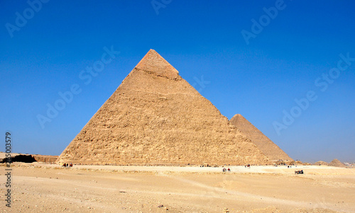 Ancient pyramids of Giza near Cairo Egypt