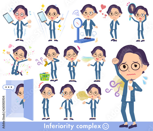 blue suit Glasses man_complex