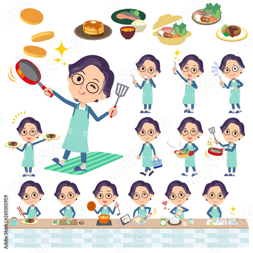 blue suit Glasses man_cooking