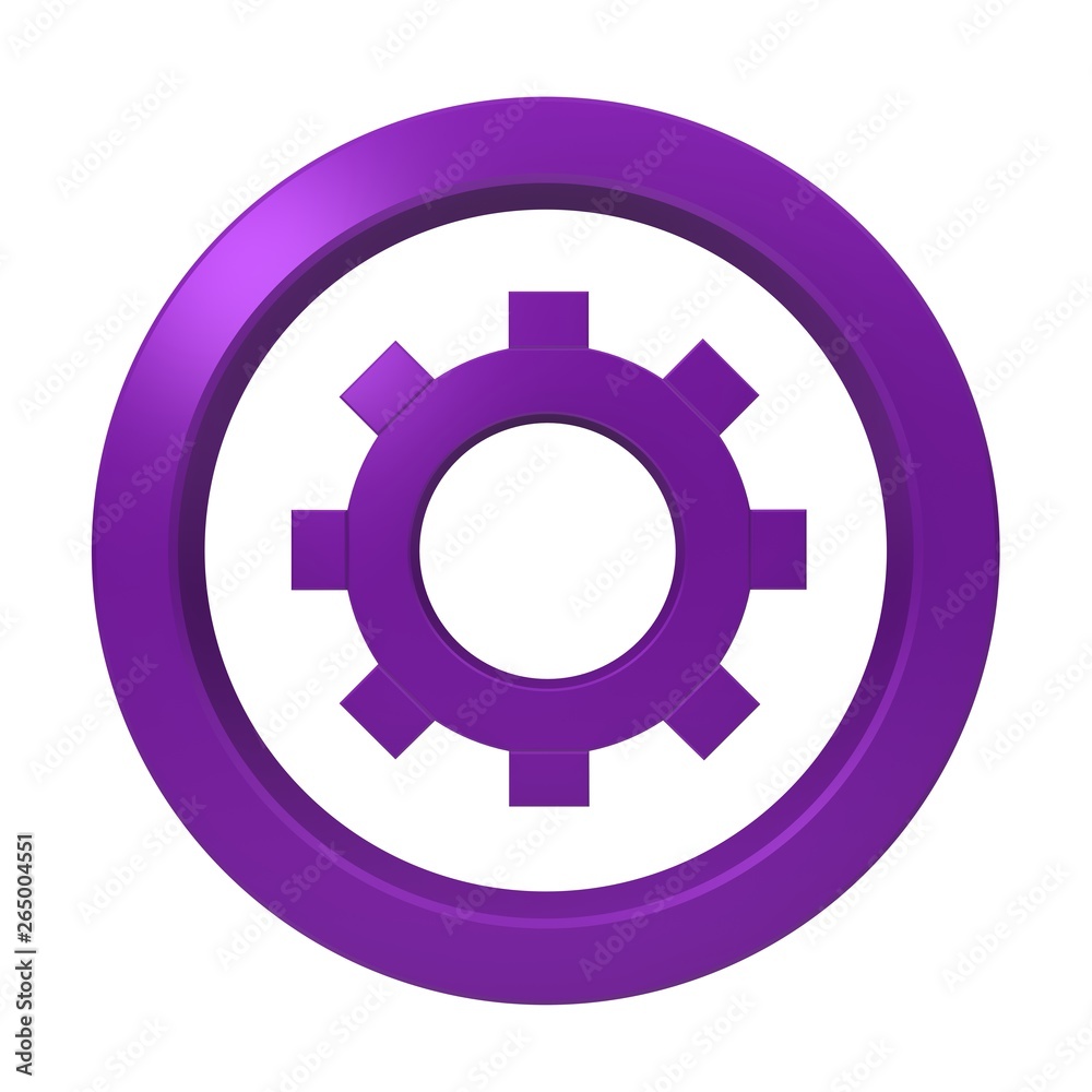 cog wheel gear sign options settings symbol technology work in progress icon purple 3d rendering isolated on white cog wheel gear sign options settings symbol technology work in progress icon purple 3d rendering isolated on white