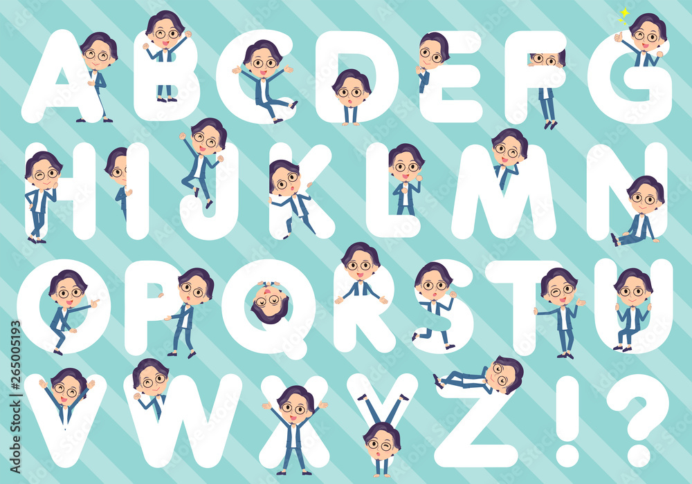 blue suit Glasses man_A to Z blue suit Glasses man_A to Z