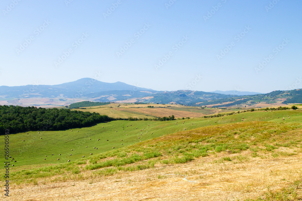 Tuscany hills panorama summer view, Italian landscape