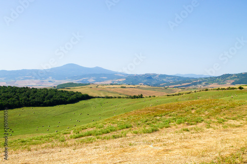 Tuscany hills panorama summer view  Italian landscape