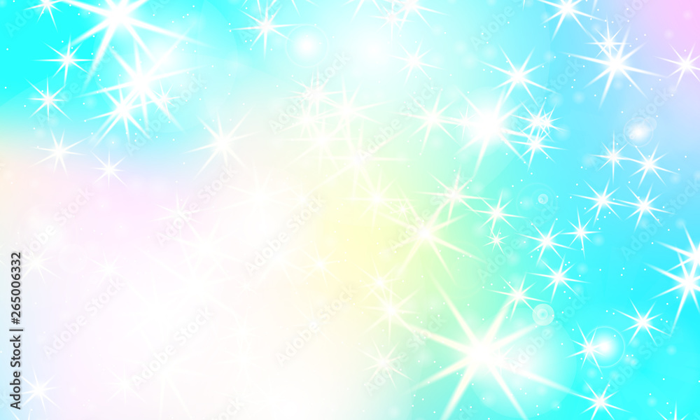 Unicorn rainbow background. Holographic sky Unicorn rainbow background. Holographic sky