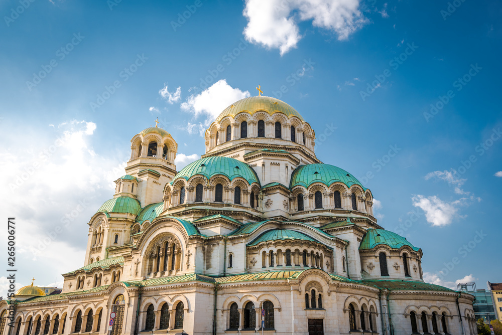 Alexander Nevsky Cathedral, Sofia  in a sunny day. Bulgaria Landmarks.