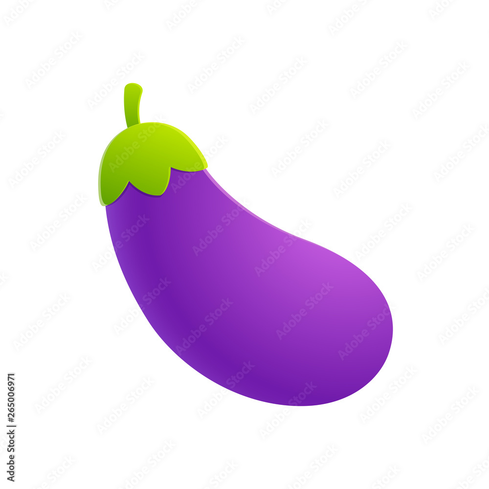 Cartoon eggplant emoji icon Cartoon eggplant emoji icon