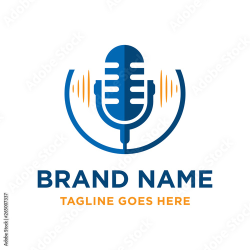 radio microphone logo design