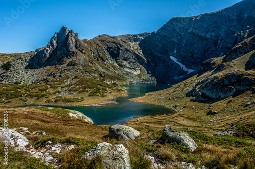 One of The Famous Seven Rila Lakes in Rila Mountain, Bulgaria