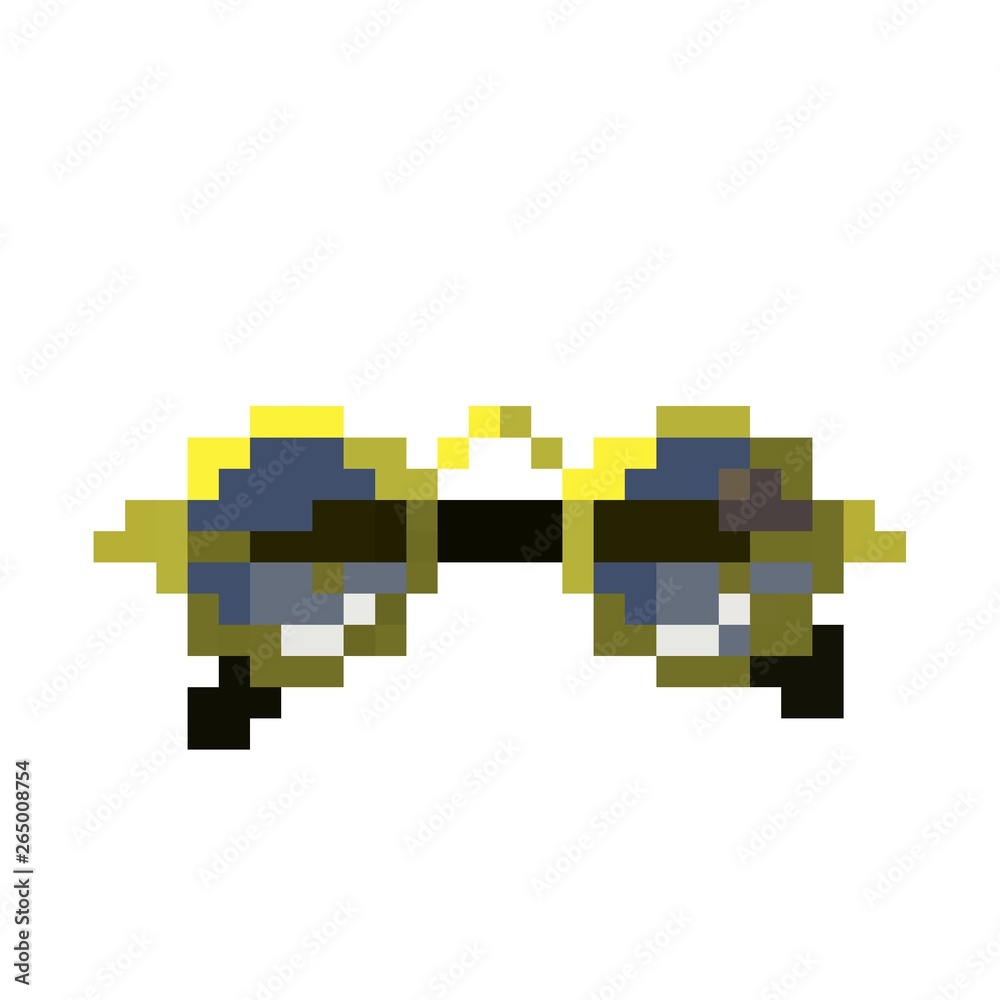 Glasses pixel art icon illustration Glasses pixel art icon illustration