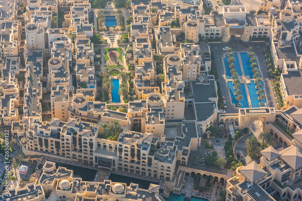 Dubai residential districts at sunrise