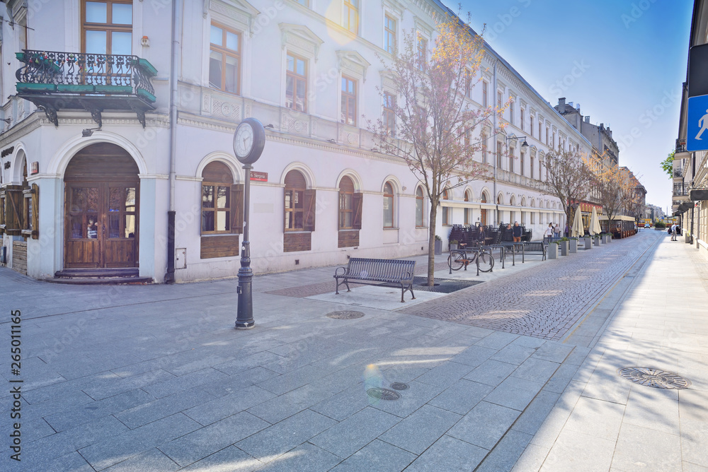 Obraz premium Łódź, Polska- Woonerf na 6 Sierpnia.