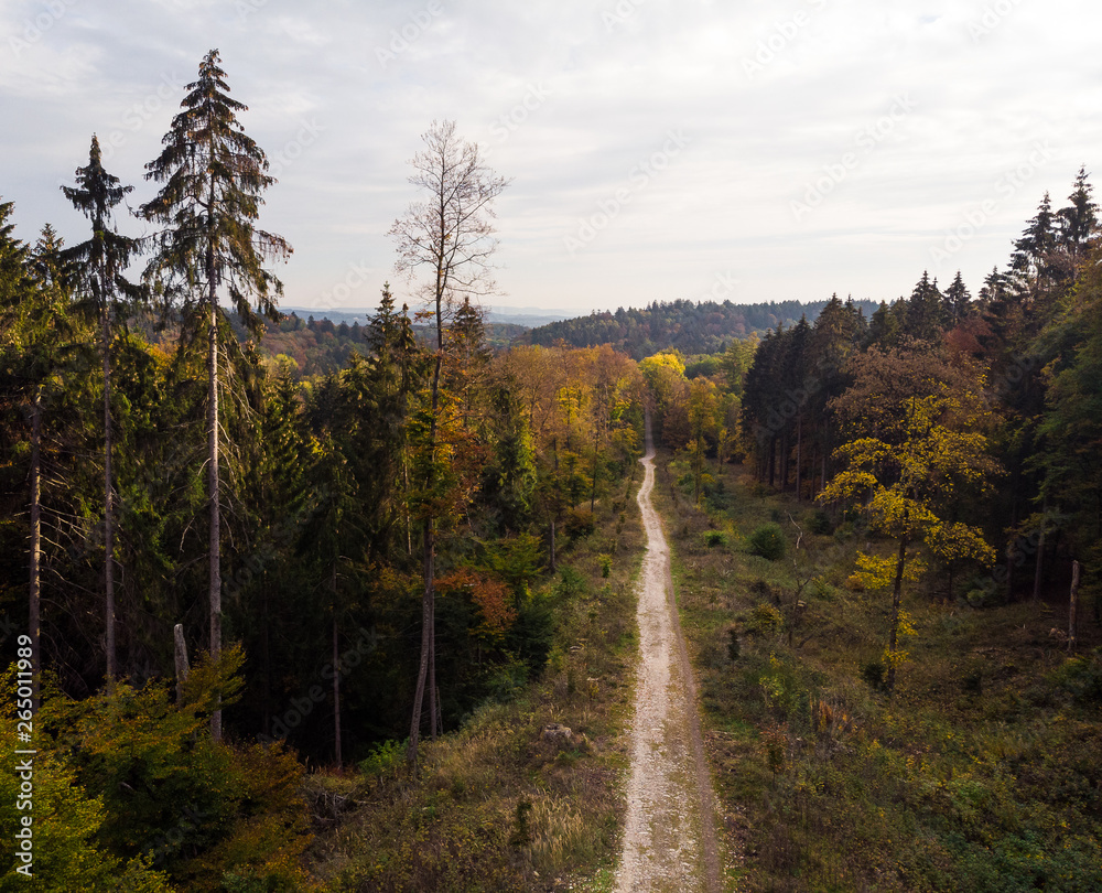 Teutoburger Wald im Herbst, Luftaufnahme, Deutschland