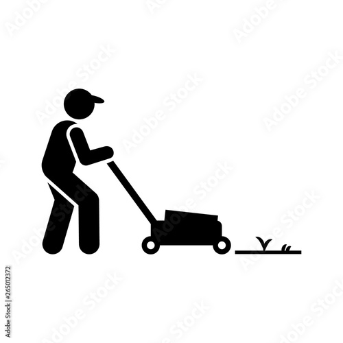 Cutting, gardener, grass, man icon. Element of gardening icon. Premium quality graphic design icon. Signs and symbols collection icon for websites, web design, mobile app