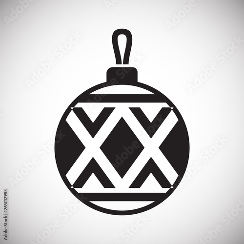 Christmas tree ball icon on background for graphic and web design. Simple vector sign. Internet concept symbol for website button or mobile app.