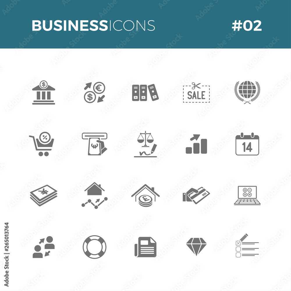 Business icons set #02 - obrazy, fototapety, plakaty 
