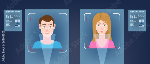 Identification of a biometric person, personality through the intellectual recognition system of a human face, man