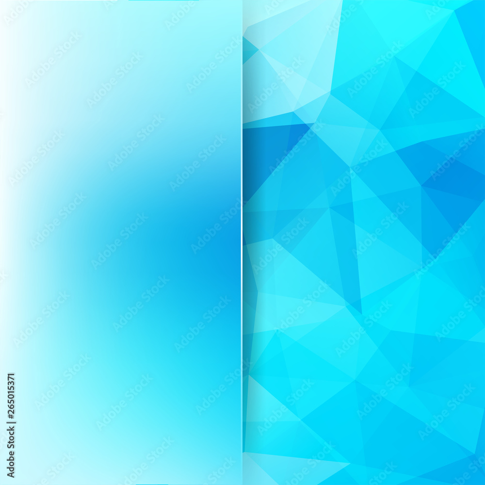 Obraz premium Geometric pattern, polygon triangles vector background in blue tone. Blur background with glass. Illustration pattern