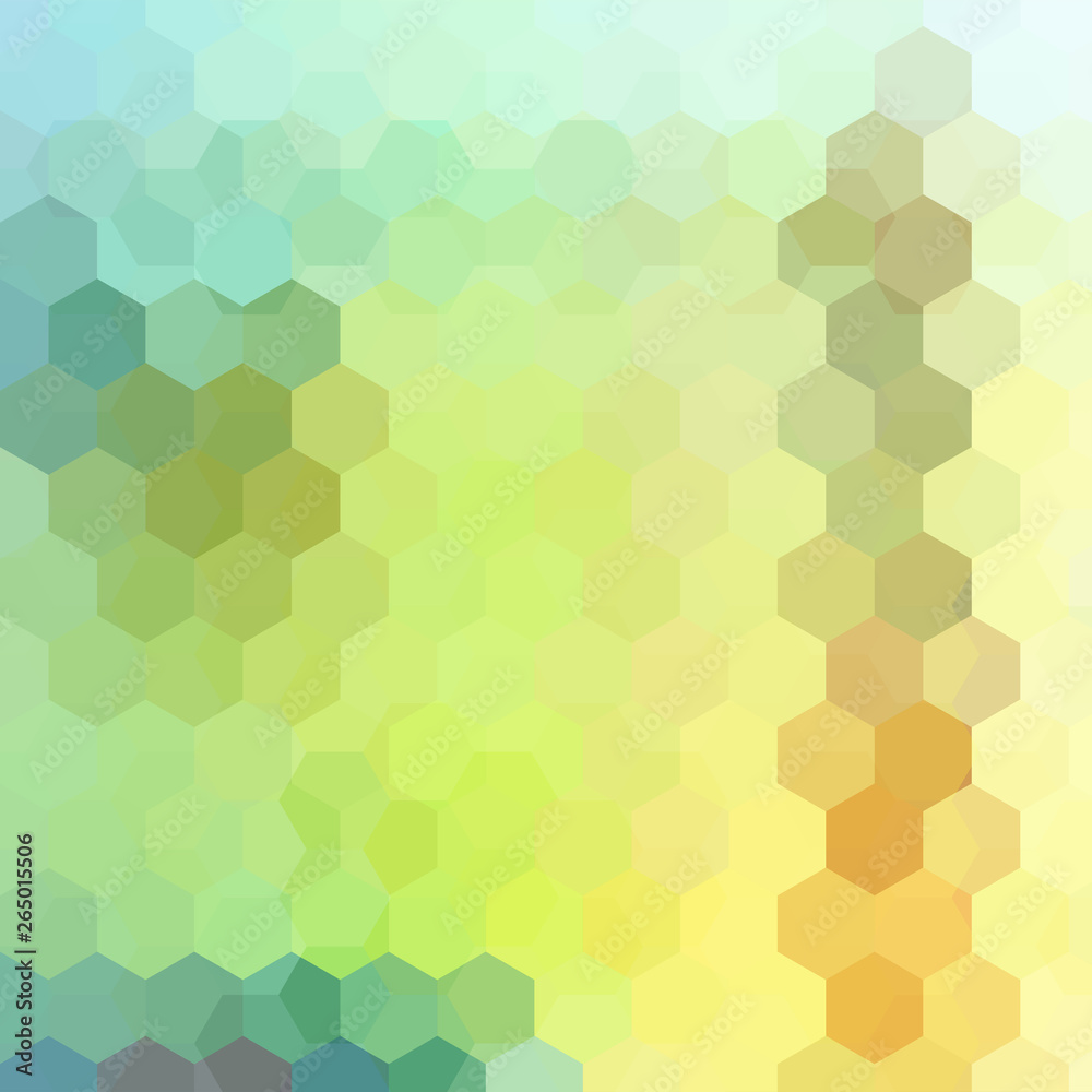 Geometric pattern, vector background with hexagons in yellow, green, orange tones. Illustration pattern Geometric pattern, vector background with hexagons in yellow, green, orange tones. Illustration pattern