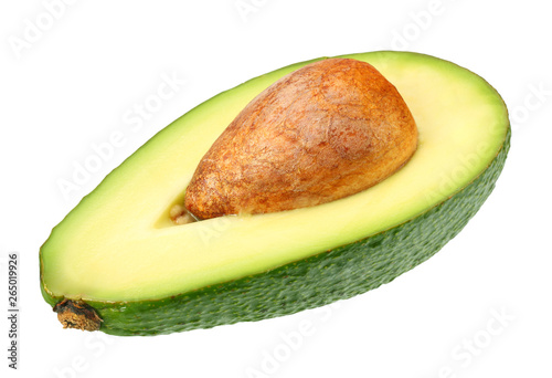 sliced avocado isolated on a white background