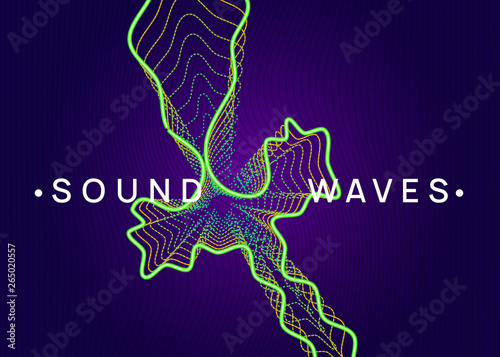 Abstract music flyer. Techno dj party. Electro dance event. Electronic trance sound. Club poster.