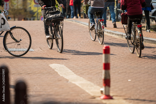 Photography People riding bicycle in city