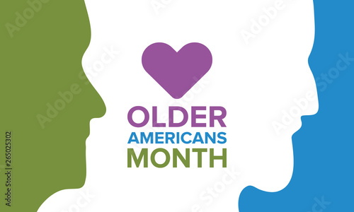 Older Americans Month. Celebrated in May in the United States. National Month of observance for Older Americans. Poster, card, banner and background. Vector illustration