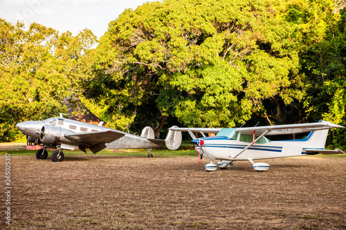 Two aircrafts parked at Uruyen. Bolivar State, Venezuela photo