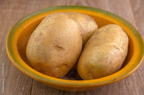 veganism: a few eco potatoes on a plate