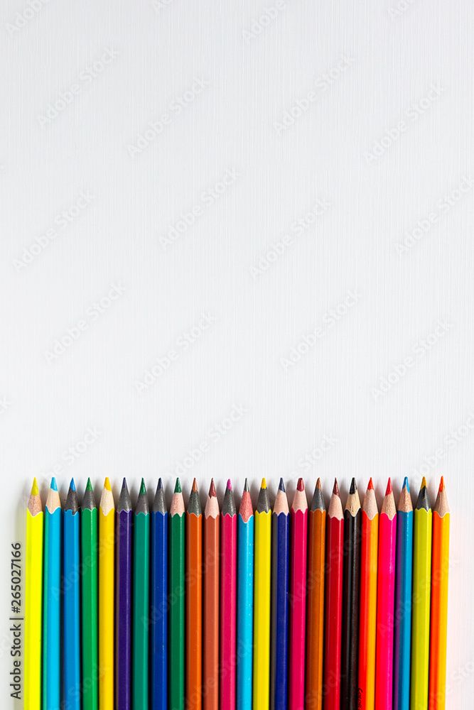 Colored pencils on white Colored pencils on white
