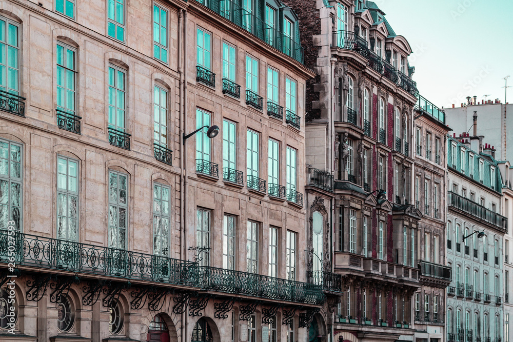 Windows of Parisian Houses in Paris, France