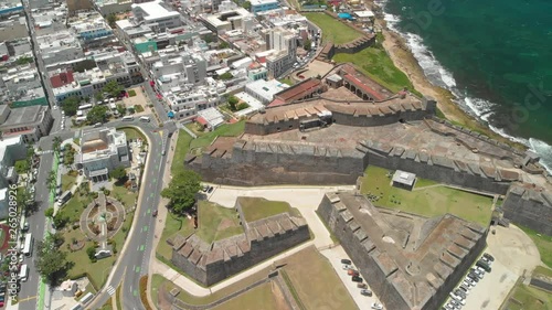 San Cristóbal fortress in Old San Juan, Puerto Rico Aerial view of the San Cristóbal fortress in Old San Juan, Puerto Rico photo