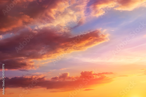 Natural sunset or sunrise with vibrant colors. Dramatic colorful sky background © Kirill Gorlov