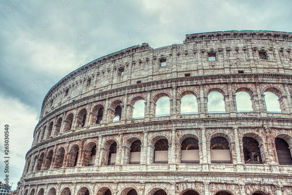 The Rome Colosseum, image in retro style